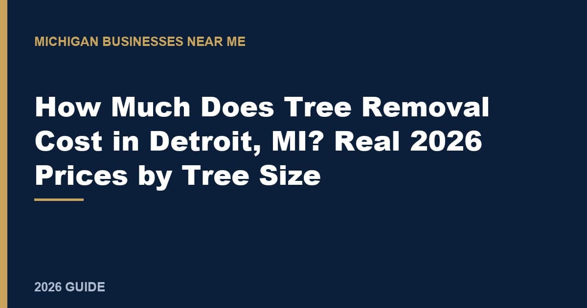 How Much Does Tree Removal Cost in Detroit, MI? Real 2026 Prices by Tree Size